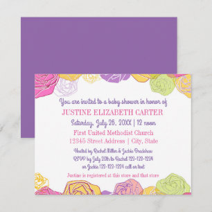 Rosas Artísticas - Invitación de Baby Shower 4x5