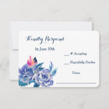 Rosas azules Boda Bouquet RSVP