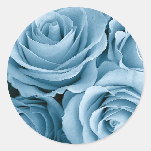 Rosas AZULES DE BEBÉ - Sello para sobres Boda (Anverso)