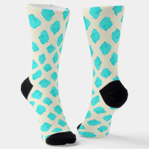 Rosas azules en calcetines de crema