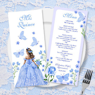 Rosas azules, florines y mariposas Quinceañera