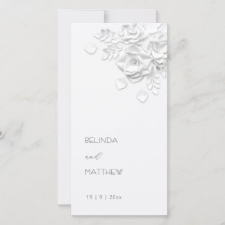 Rosas Blancas Cortadas Simples | Programa de Boda