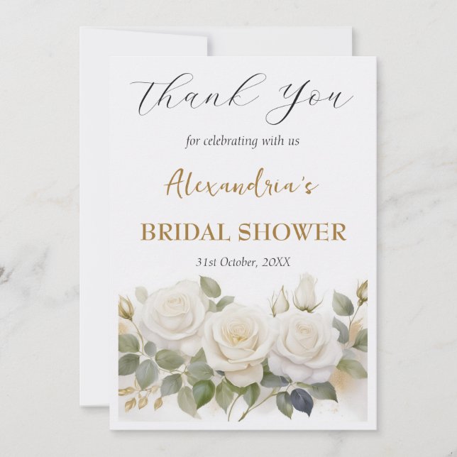 Rosas blancas de boda de agradecimiento personaliz (Anverso)