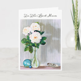 Rosas blancas de la tarjeta de Día de la Madre