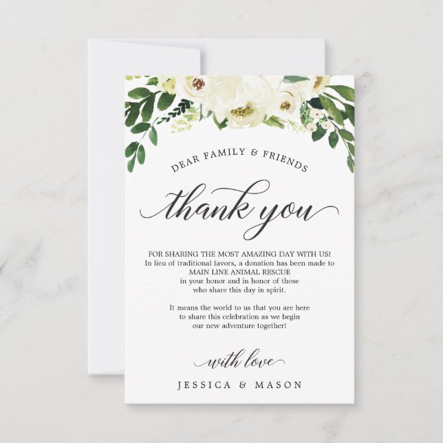 Rosas blancas en lugar de la tarjeta de preferenci (Anverso)