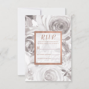 Rosas Blancas Rosa Dorado Rosa Bodas Modernas RSVP