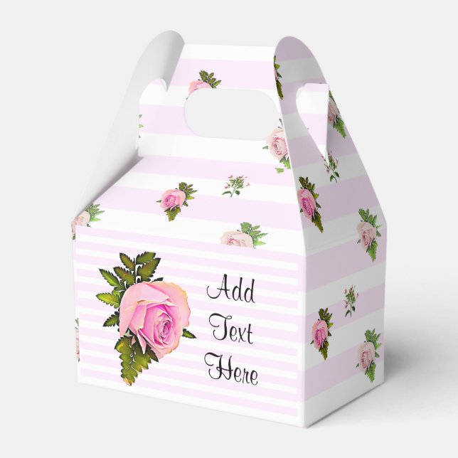 Rosas blancas y rosas tachadas caja de Moda floral (Front Side)