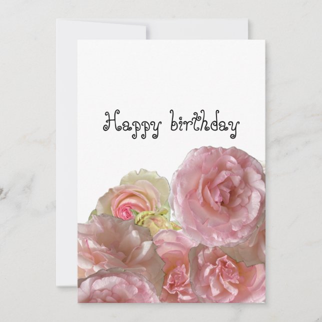 Rosas blancos de tarjetas de felicitación (Anverso)