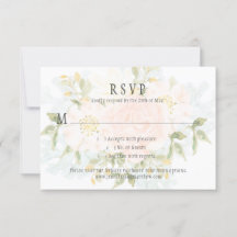 Rosas blandos de barrido y verde coincidente RSVP