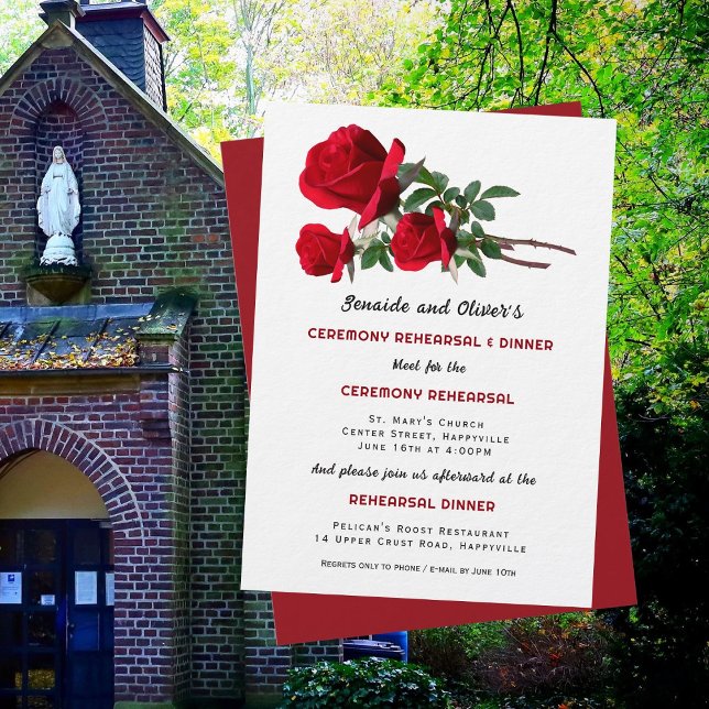 Rosas Boda Ceremonia ensayo Invitación a cenar (Subido por el creador)
