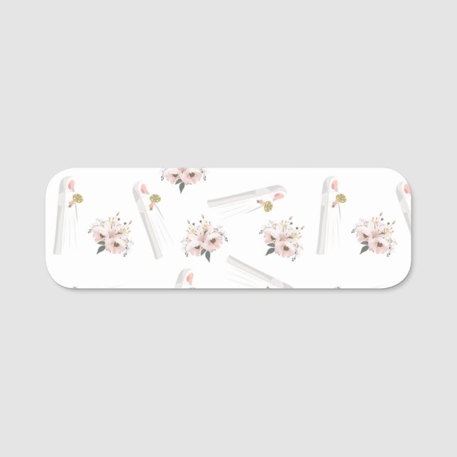 Rosas Bodas musulmanes y etiqueta de nombre clásic (Anverso)