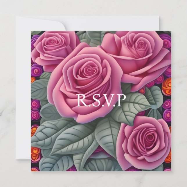 Rosas Bodas rosados Delicados Pastel (Anverso)