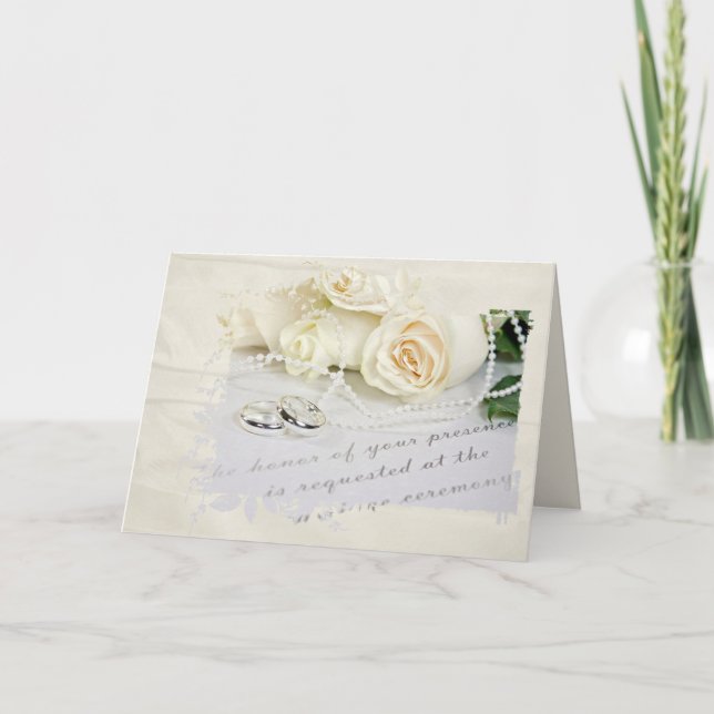Rosas bodas y anillos por invitación (Anverso)