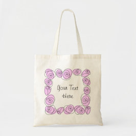 Rosas Bolsa de texto cuadrado Lilac