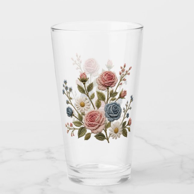 Rosas bordadas Blush & Blue (Anverso)