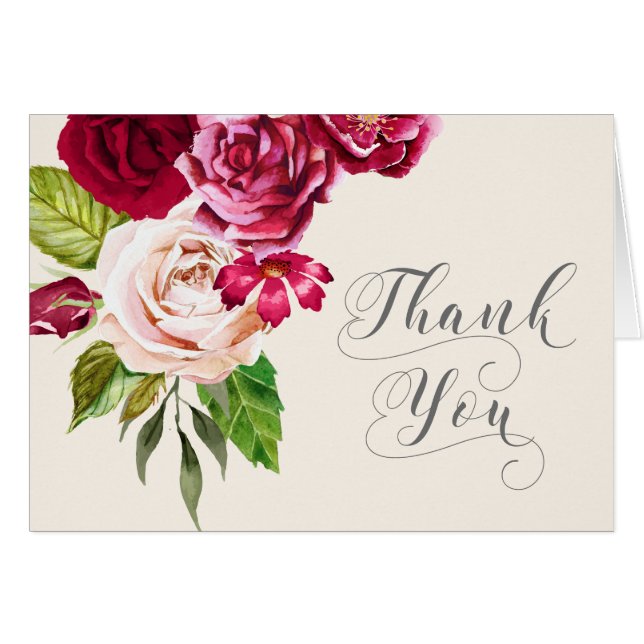 Rosas Borgoña/Crema Boda Gracias ID584 (Anverso (Horizontal))