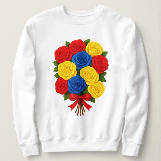 Rosas Bouquet Sudadera para Mujer (Anverso del diseño)