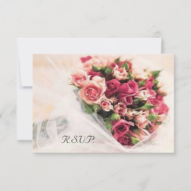 Rosas Bouquet Wedding RSVP (Anverso)