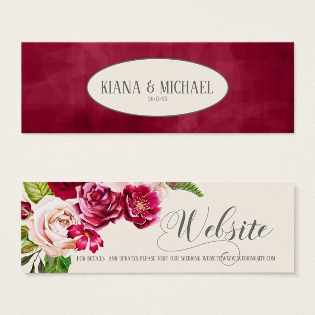 Rosas Burgundy/Cream Boda Sitio web ID584 (Anverso y reverso)