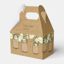 rosas burlap caja de favores de frasco de máscaras