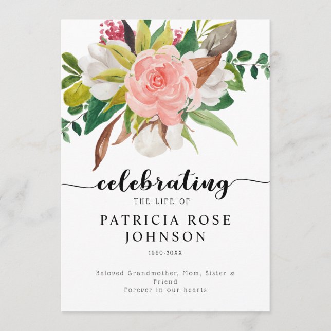 Rosas celebran la vida del programa de funerales (Anverso)