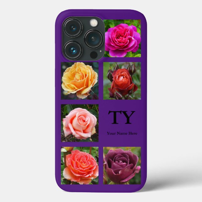 Rosas Collage #1-3 iPhone 13 Pro Funda (Reverso )