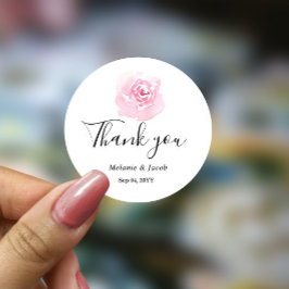 Rosas color agua rosa Pegatina redondo