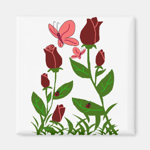 Rosas con el imán de las mariposas