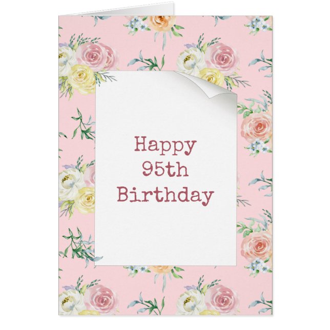 Rosas de acuarela 95º cumpleaños (Frente)