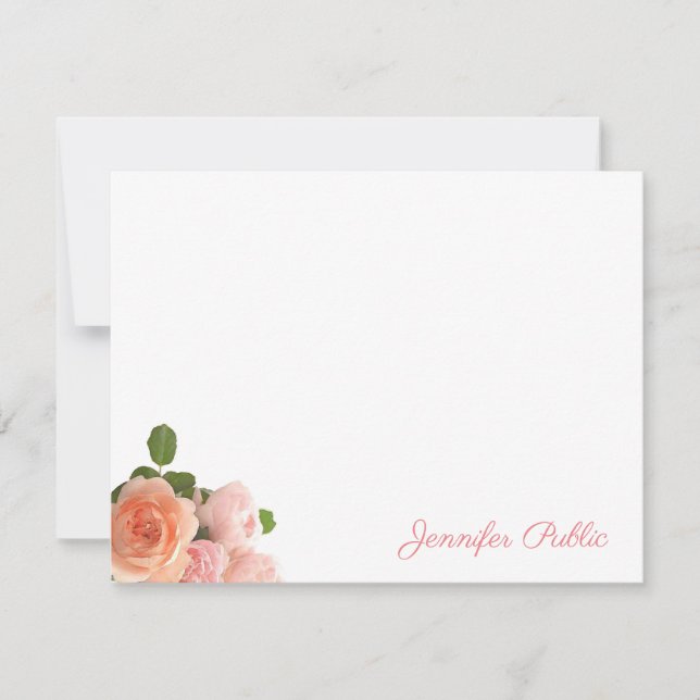 Rosas de acuarela de la plantilla Nombre de script (Anverso)