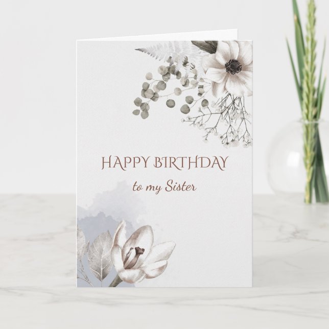 Rosas de acuarela de la tarjeta de cumpleaños de l (Anverso)