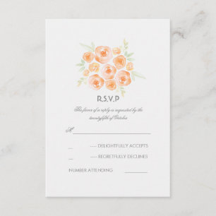 Rosas de acuarela floral Boda Tarjeta RSVP