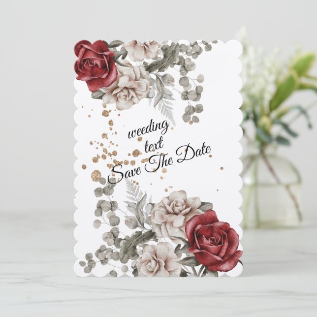 Rosas de acuarela Invitación al amor de primavera  (Anverso de pie)