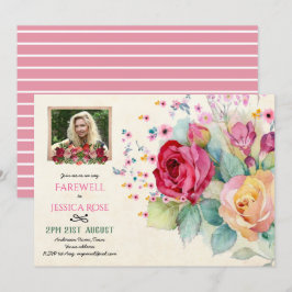 Rosas de acuarela invitaciones a FOTOS rosadas