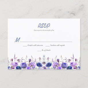 Rosas de acuarela Marina Blue Purple Lavender RSVP