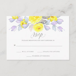 Rosas de acuarela | Morado amarillo y gris | RSVP