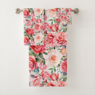 Rosas de acuarela rosa romántico