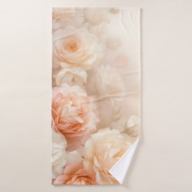 Rosas de acuarela Rubor 3 D (Toalla de baño)