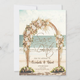 Rosas de Beach Wedding Arbor Verano La Tarjeta de 