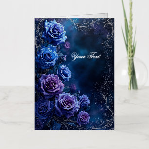 Rosas de boda de fantasía azules y púrpuras