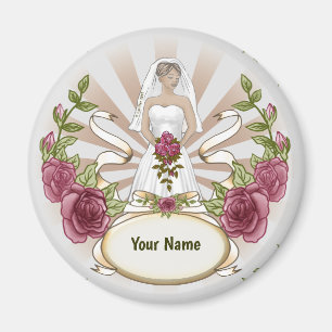 Rosas de Boda de novia imán de nombres personaliza