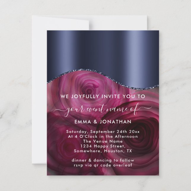 Rosas de Borgoña Frontera Código QR Marsala Marina (Anverso)