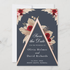 Rosas de Borgoña y Grass Pampas Salven la tarjeta