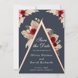 Rosas de Borgoña y Grass Pampas Salven la tarjeta 