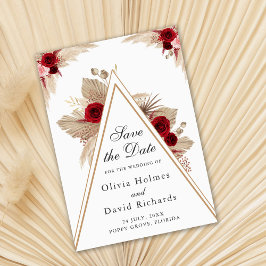 Rosas de Borgoña y Grass Pampas Salven la tarjeta 