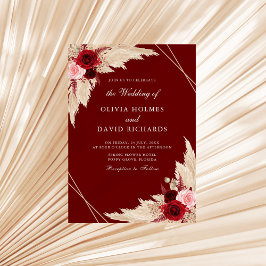 Rosas de Borgoña y la invitación a la boda de Gras