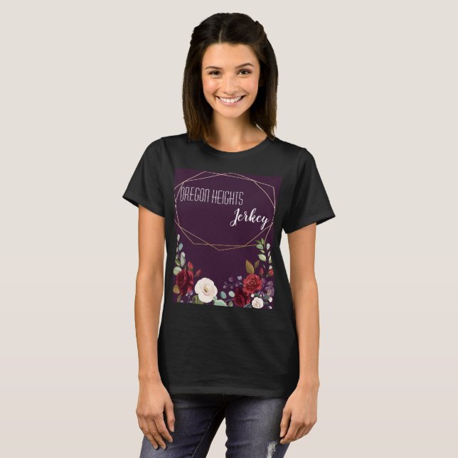 Rosas de camiseta de empresa personalizada Plum Pu (Anverso completo)