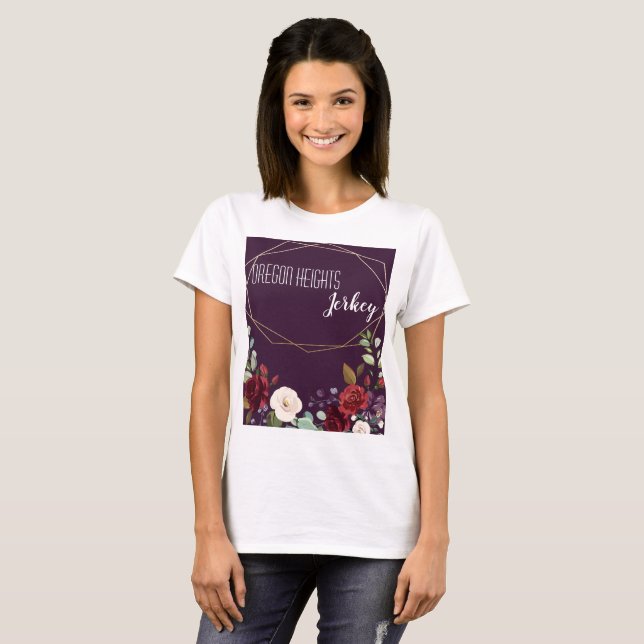 Rosas de camiseta de empresa personalizada Plum Pu (Anverso completo)