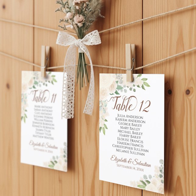 Rosas de champán número de tabla Boda nombres gran (Use these cards to create your own unique display!)