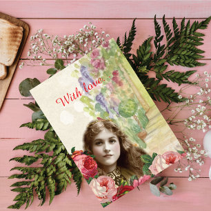 Rosas de col victorianas - Tarjeta de saludo flora
